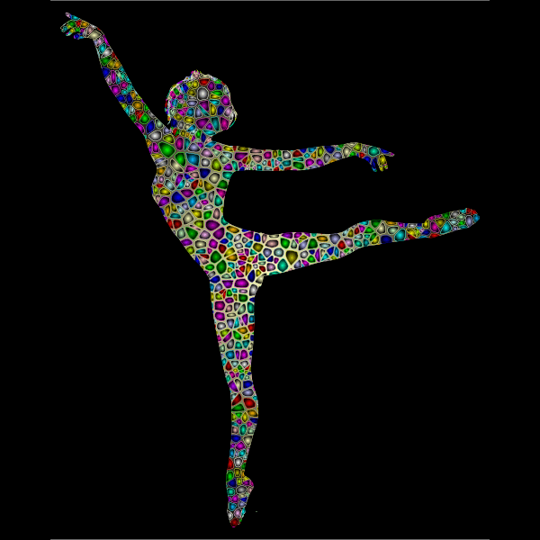 Ballet Dancer In Polychromatic Tile