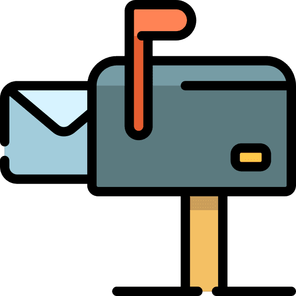 Gray Mailbox With Blue Envelope