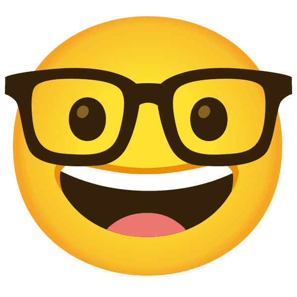 Grinning Yellow Geek Face Emoji