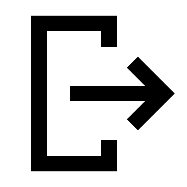 Log Out Icon With Sharp Corners