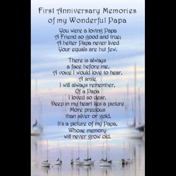 Memorial Sayings Yacht-themed Remembrance Card