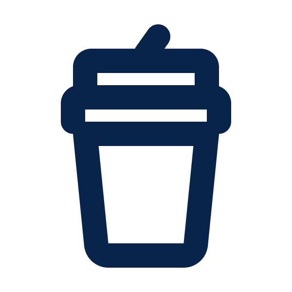 Paper Cup Coffee Drink Blue Outline