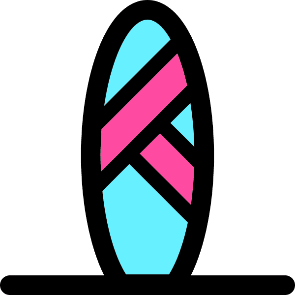 Pink And Blue Surfboard