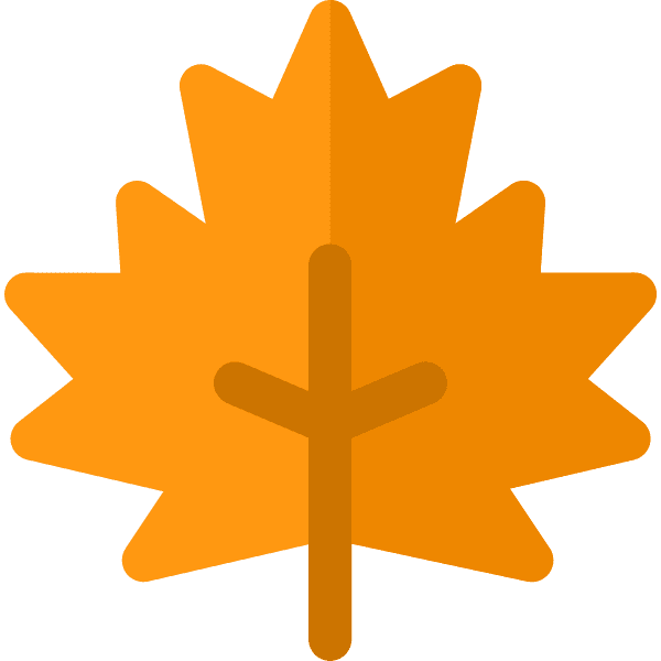 Plain Orange Maple Leaf Icon
