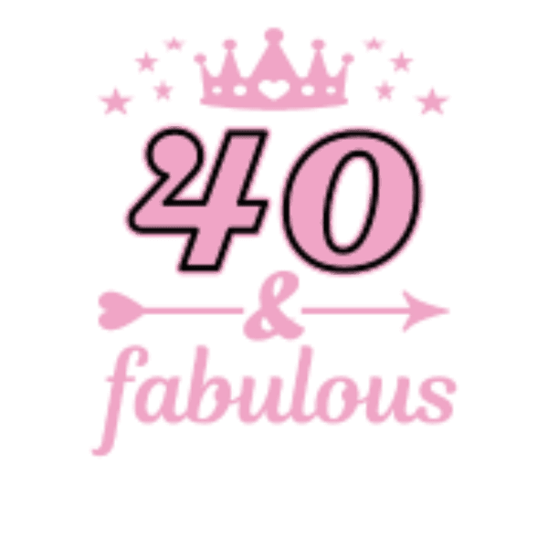 Baby Pink 40 And Fabulous Text