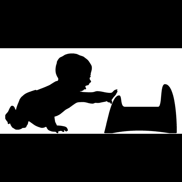 Baby Shower Silhouette Reaching Potty