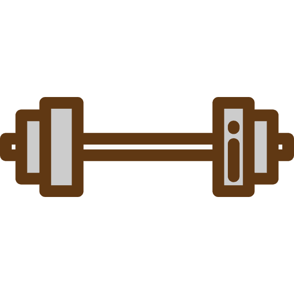 Barbell Weights Brown Outline