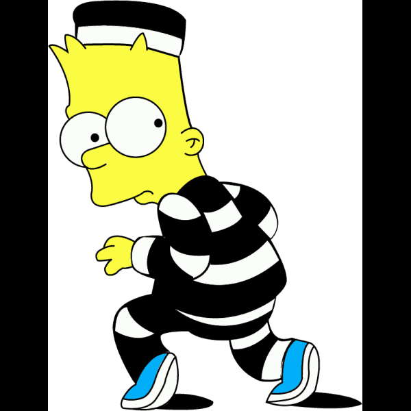 Bart Simpson Prisoner Walking