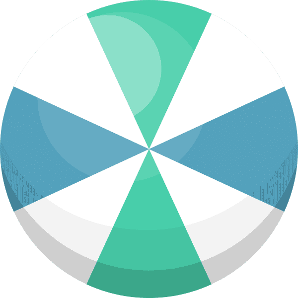 Beachball In Green, Blue, And White