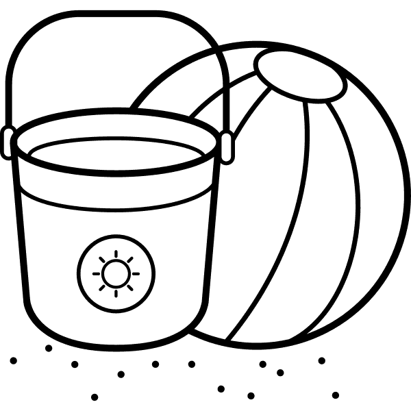 Beachball With Bucket