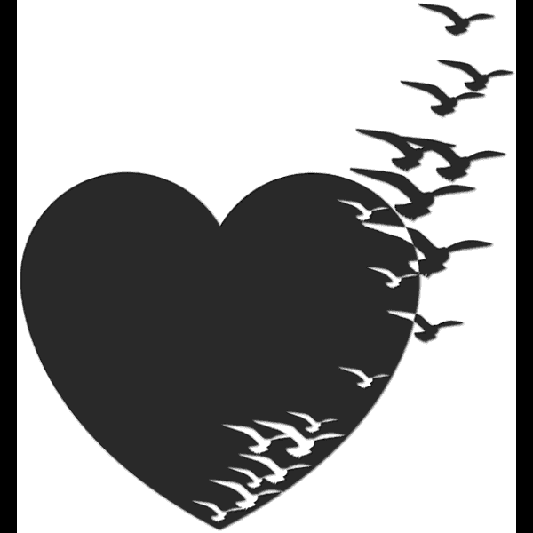 Birds With Fancy Heart