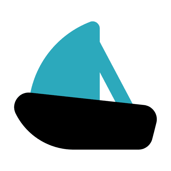 Black And Blue Sailboat Icon