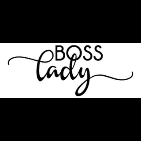 Black Boss Lady Cursive Text