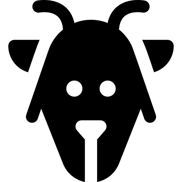 Black Capricorn Goat Zodiac Symbol