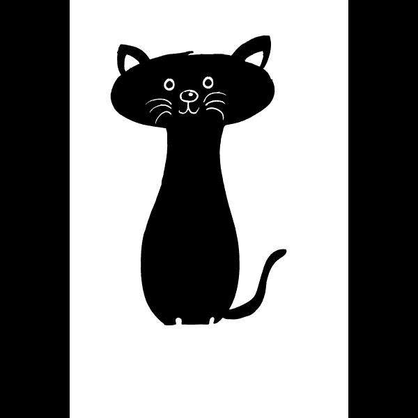 Black Cat With Long Neck