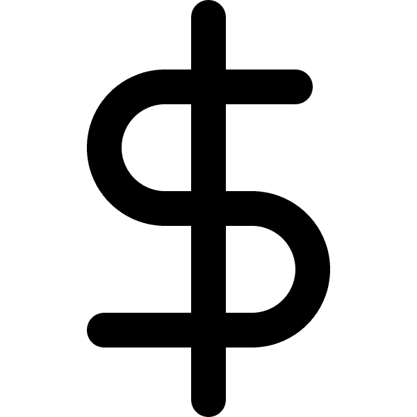 Black Dollar Sign Currency