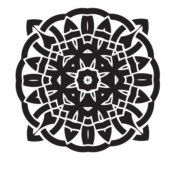 Black Flower Knot Tribal Decal