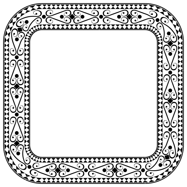 Black Lace Ornamental Square Frame
