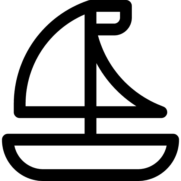 Black Sailboat Sail Outline