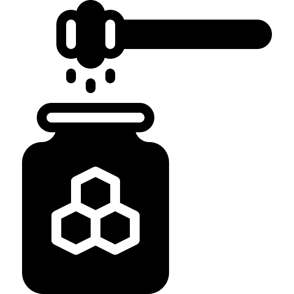 Black Small Honey Jar And Spoon