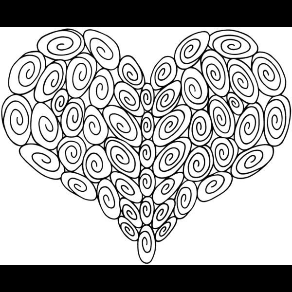 Black Swirl Fancy Heart