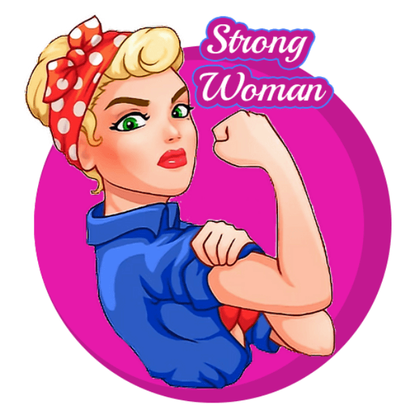 Blonde Strong Women Pink Sticker