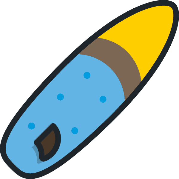 Blue And Yellow Surf Board