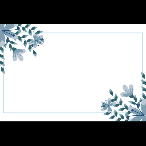 Blue Floral Border Template Free Wedding Invitation Files For Cricut