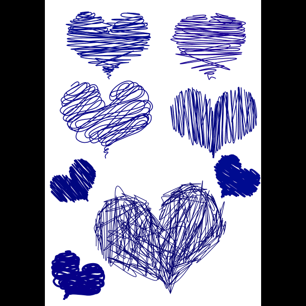 Blue Heart Doodles