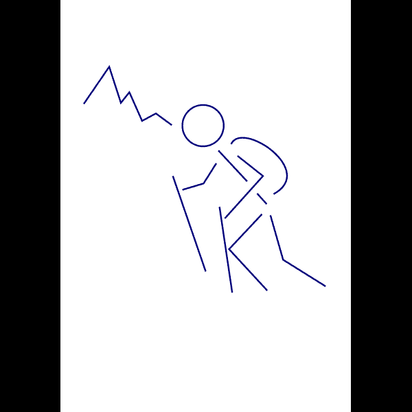 Blue Hiker Stick Figure