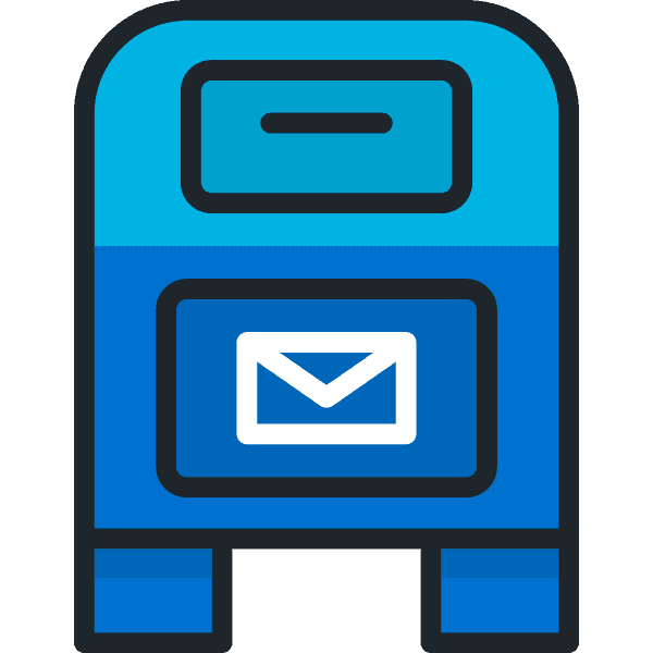 Blue Mailbox With Outline