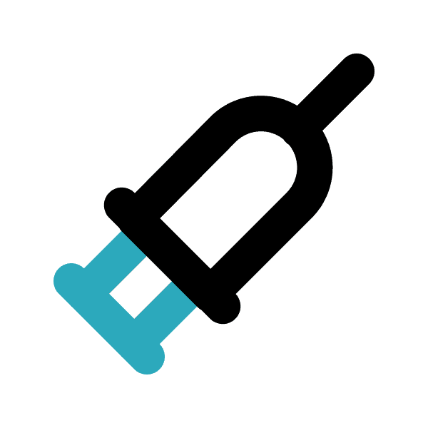 Blue Plunger Round Syringe