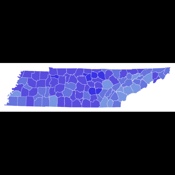 Blue Tennessee Map