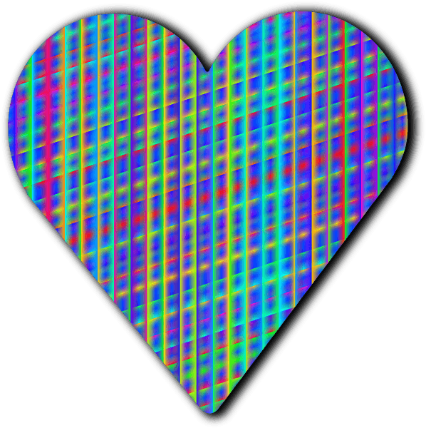 Bright-colored Buffalo Plaid Heart Pattern