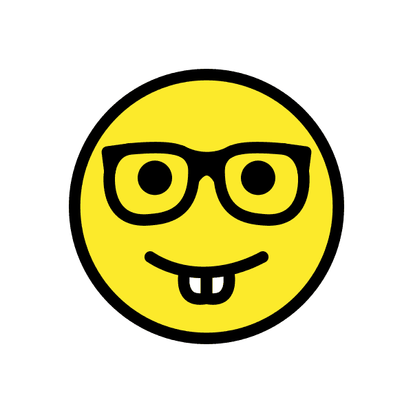 Bright Yellow Geek Face Outlined