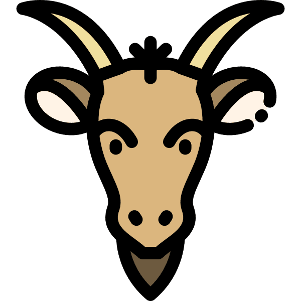 Brown Capricorn Goat Zodiac Symbol
