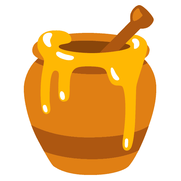 Brown Honey Pot With Spoon