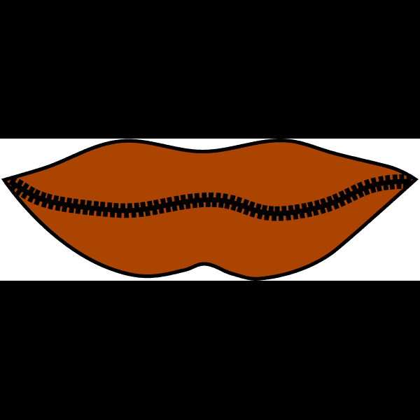 Brown Mouth With Zipper