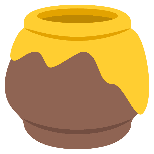 Brown Pot With Yellow Honey