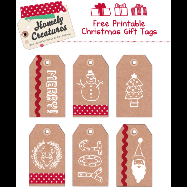 Brown Printable Christmas Tag