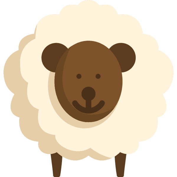 Brown Sheep With White Wool