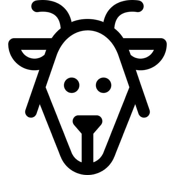 Capricorn Goat Zodiac Symbol Bold Outline