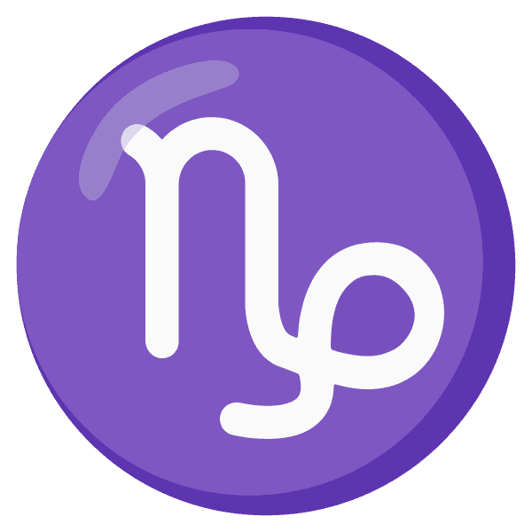 Capricorn Zodiac Sign Purple Circle