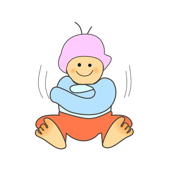 Cartoon Baby Shower In Blue Towel