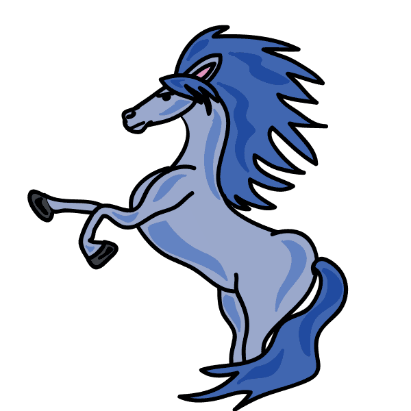 Cartoon Blue Free Horse