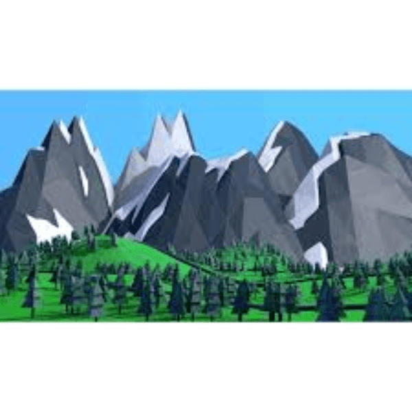 Cartoon Mountain Scene Landscape