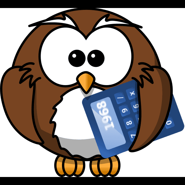 Cartoon Owl Free Holding Calculator