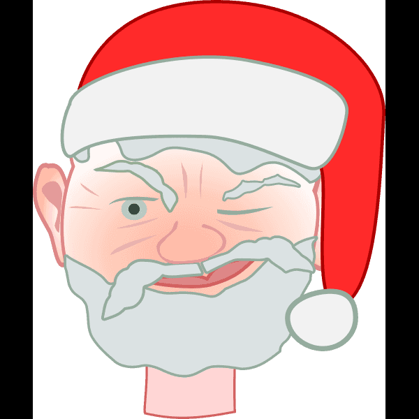 Cartoon Santa Face Winking