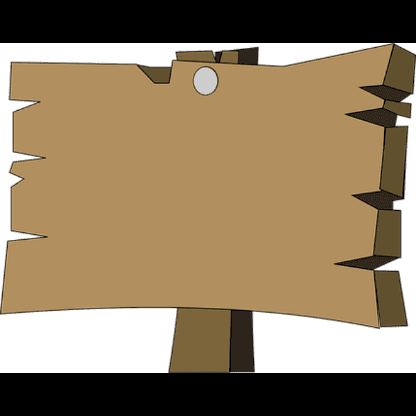 Cartoon Wooden Sign