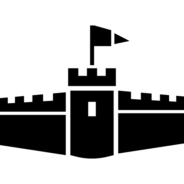 Castle With Flag Black Icon
